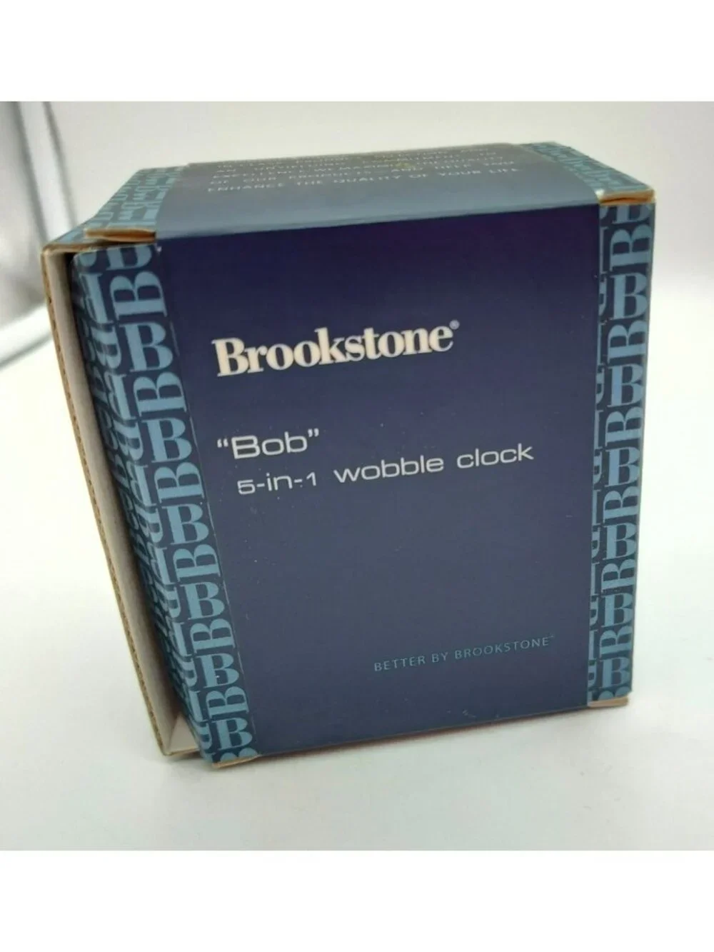 Brookstone Bob 5-In-1 Wobble Clock, Silver, New In Box, Alarm Snooze Temp Date